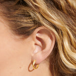 Soul Shine Pavé Wave Hoop Earrings | Gold Plated