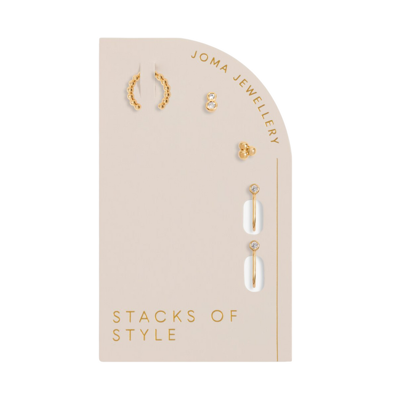 Stacks of Style Earring Set | Gold Plated