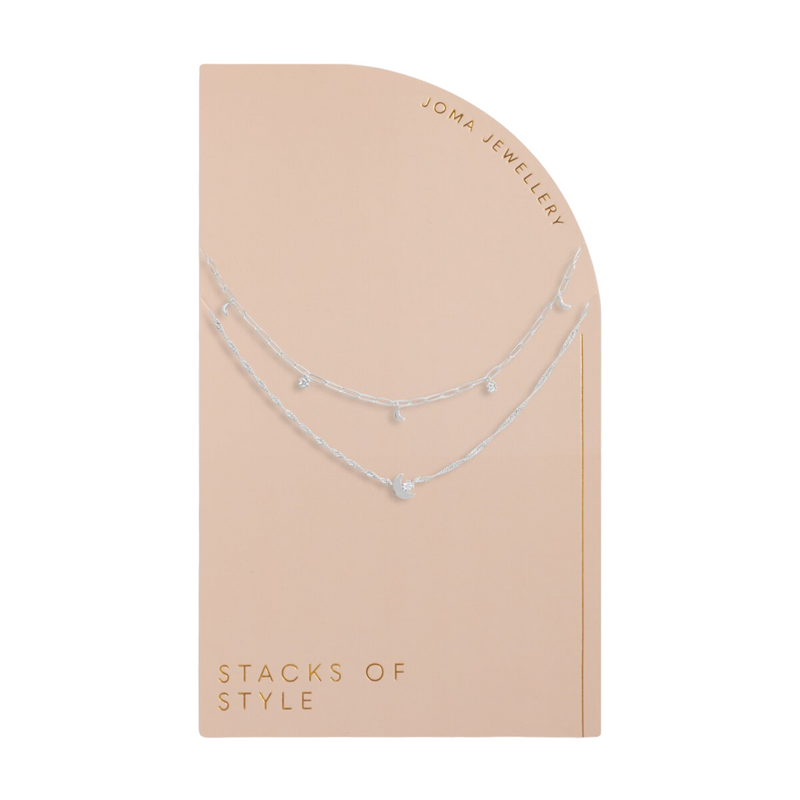 Stacks of Style Moon Necklace | Silver Plated