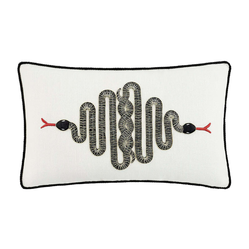 Snake Embroidered Cushion | 50x30cm