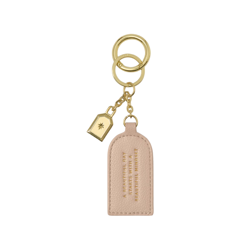 'A Beautiful Mindset' Keepsake Charm Keyring | Dusty Rose