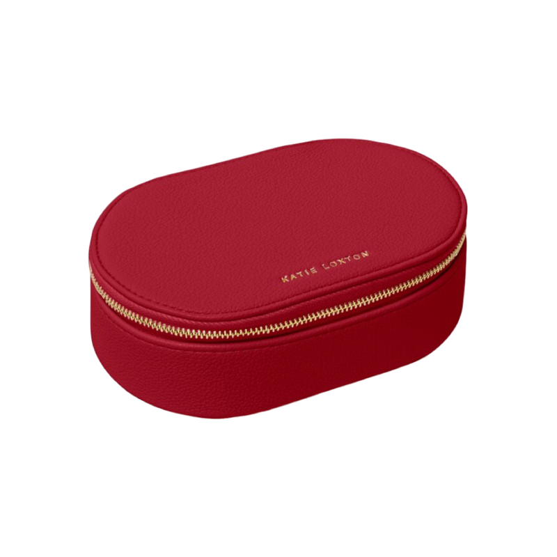 'A Little Sparkle' Oval Jewellery Box | Garnet Red