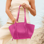 Celina Tote Bag | Magenta Suedette | Small