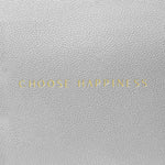 'Choose Happiness' Sentiment Makeup Bag | Silver