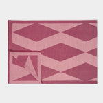 Diamond Print Blanket Scarf | Pink & Garnet Red