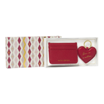 'One in a Million' Heart Keyring & Card Holder Set | Garnet Red