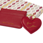 'One in a Million' Heart Keyring & Card Holder Set | Garnet Red