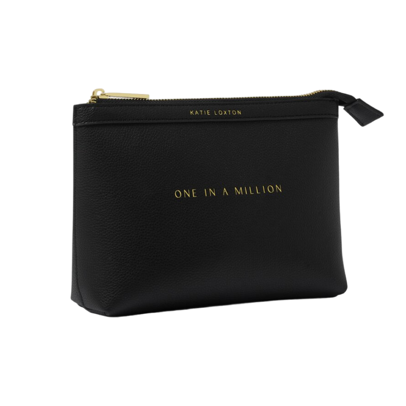 'One In A Million' Sentiment Make Up Bag | Black