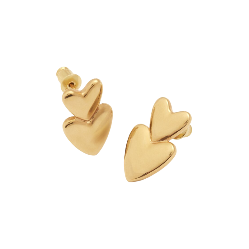 Waterproof Eros Heart Earrings | Gold Plated