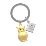 Owl & Book Keyring | Gold