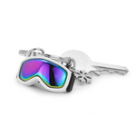 Winter Sports Goggles Keyring | Rainbow Oil Slick