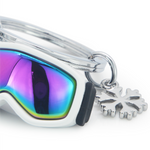 Winter Sports Goggles Keyring | Rainbow Oil Slick