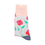 Bamboo Socks | Poppies | Powder Blue