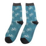 Men's Bamboo Socks | Bikes | Teal