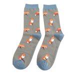 Men's Bamboo Socks | Foxes | Grey