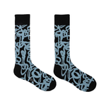 Men's 'Le Soir Squiggle' Socks | Blue & Black