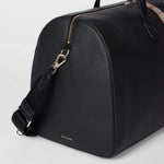 Men's Leather 'Signature Stripe' Holdall Bag | Black