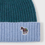 Men's Ribbed Lambswool 'Zebra' Beanie | Green