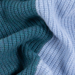 Men's Ribbed Lambwool 'Zebra' Scarf | Blue & Green