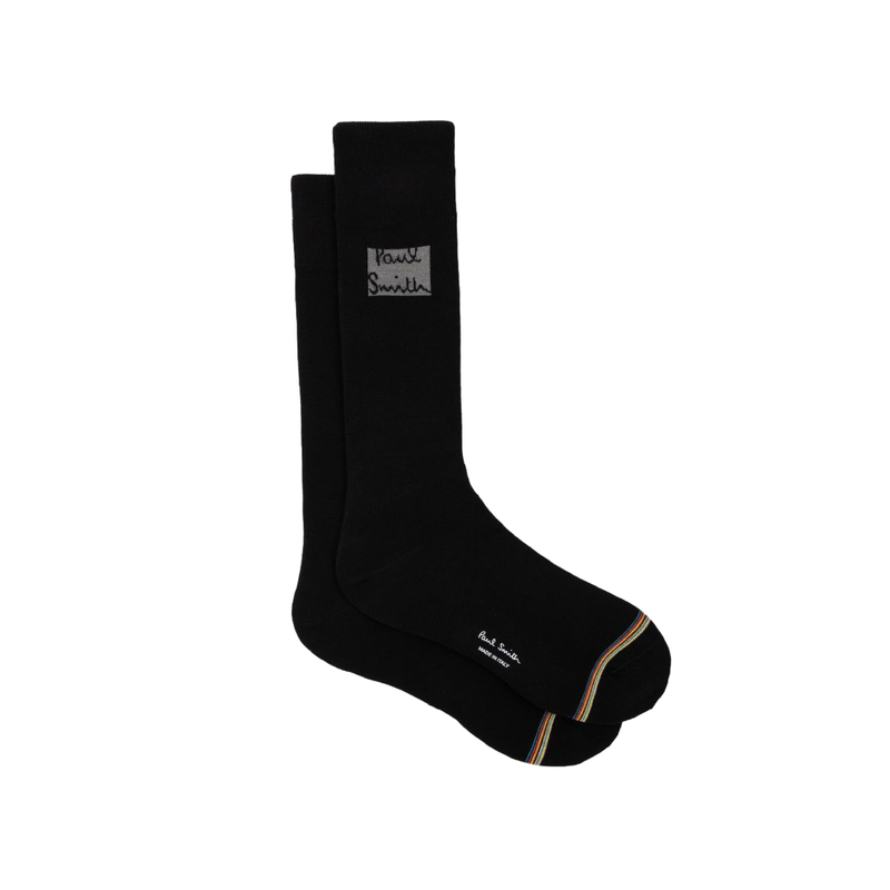 Men's 'Signature Stripe' Logo Socks | Black