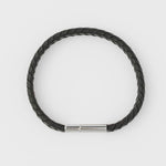 Men's Two Tone Braided Leather Bracelet | Black