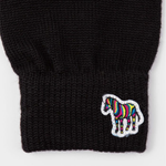 Men's Wool Knit 'Zebra' Gloves | Black