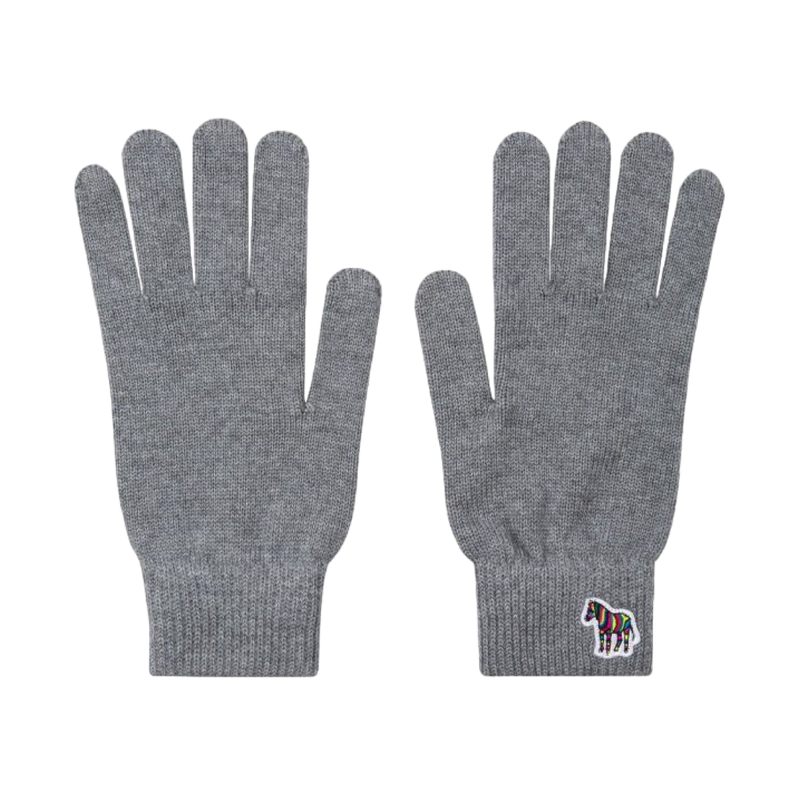 Men's Wool Knit 'Zebra' Gloves | Grey