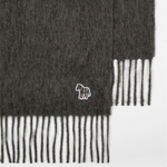 Men's Woven Lambswool 'Zebra' Scarf | Grey