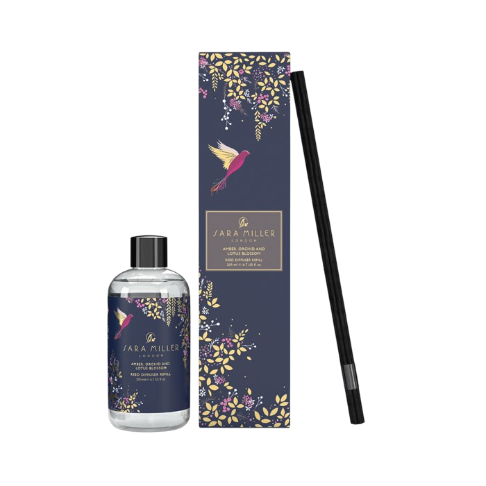 Navy Hummingbird Reed Diffuser Refill | Amber, Orchid & Lotus | 200ml