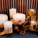 Festive Wishes 3 Wick Pillar Candle | Orange, Cinnamon & Clove