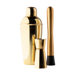 Taproom Cocktail Shaker Set | Gold | 3 Piece