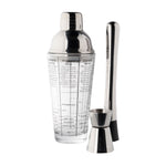 Taproom Cocktail Shaker Set | Silver | 3 Piece