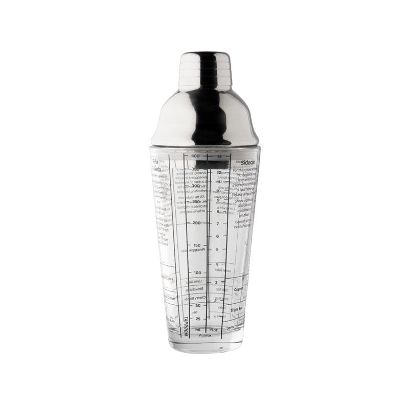 Taproom Recipe Glass Cocktail Shaker | Stainless Steel | 400ml