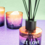 'Let Love Rule' Glass Reed Diffuser | Purple Orris & Dark Patchouli | 200ml