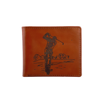 Golf Engraved Leather Wallet | Brown