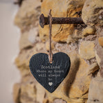 'Haste Ye Back' Engraved Christmas Tree Decoration | Slate