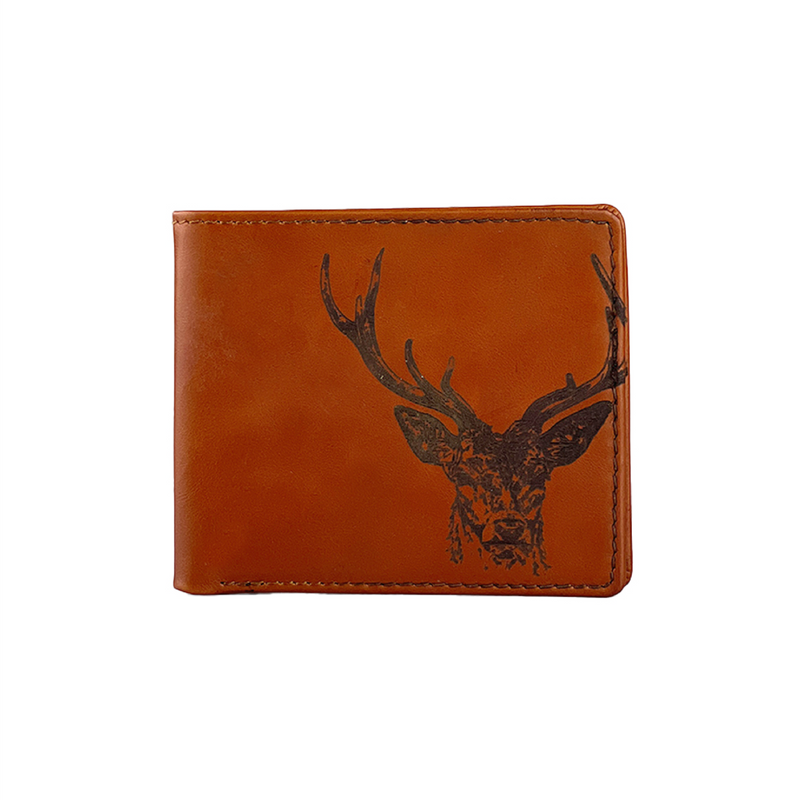 Stag Engraved Leather Wallet | Brown