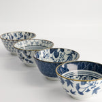 Flora Japonica Rice Bowl Set | Blue & White | 4 Piece