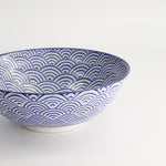 Nippon Waves Ramen Bowl | Blue & White | 21cm