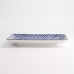 Sachiko Geometric Sushi Plate | Blue & White | 20cm