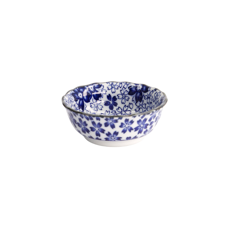 Sakura Chirashi Floral Sauce Bowl | Blue & White | 9cm