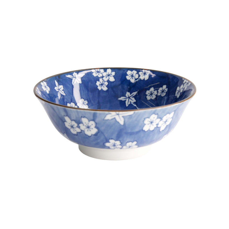 Sakura Momiji Ramen Bowl | Blue & White | 19cm