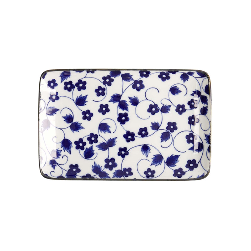 Shin Karakusa Sushi Plate | Blue & White | 20cm