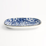 Sakura Sushi Plate | Blue & White | 18cm