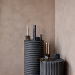 Fiberclay Pedestal | Rillo | Charcoal Grey