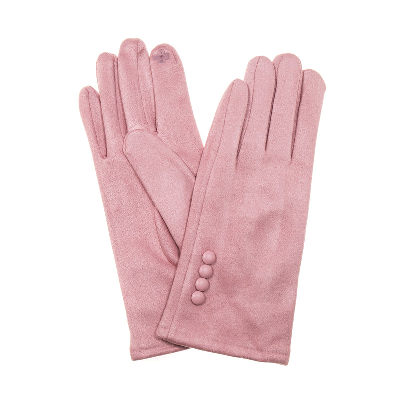 Button Gloves | Pink