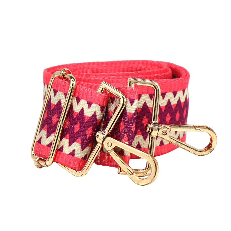 Woven Diamond Bag Strap | Pink Mix