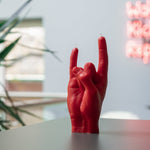 You Rock Hand Gesture Candle | Red