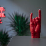 You Rock Hand Gesture Candle | Red