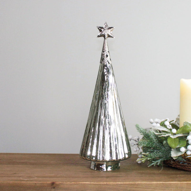 Antique Silver Christmas Tree Decoration | Large